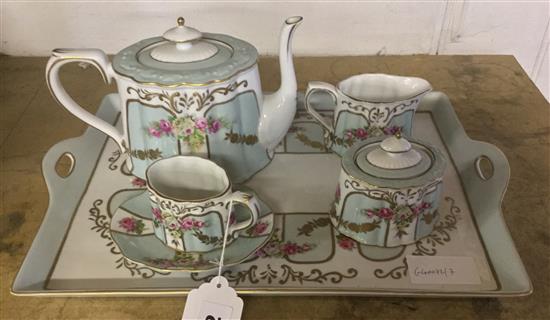 China tray & gentlemans tea set